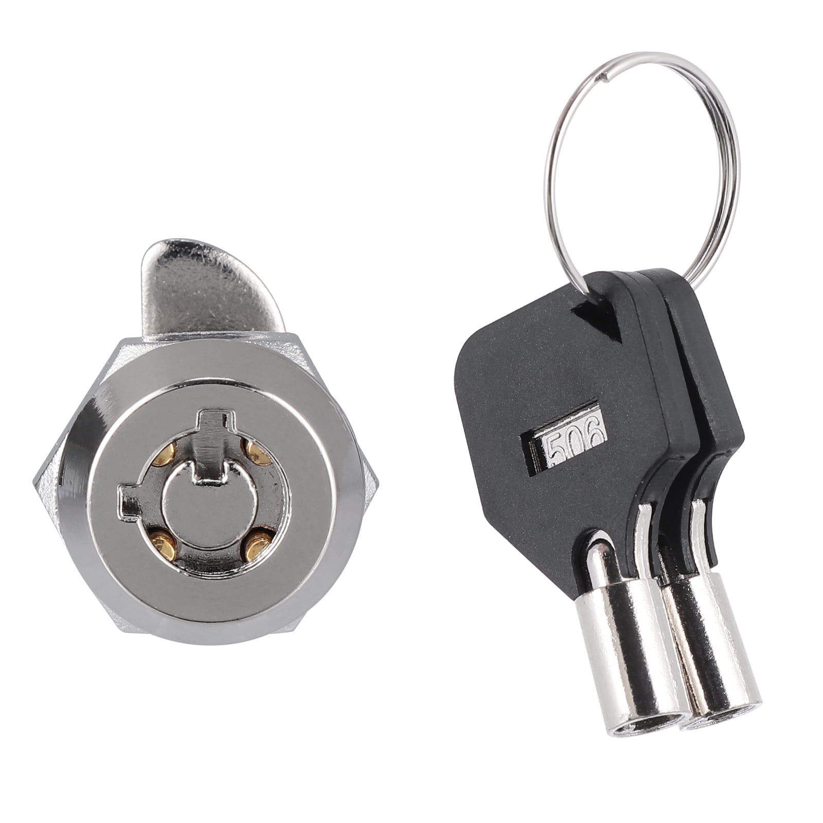 CAETOUNG 3Pack Cabinet Locks With Keys, 1-1/8" Cam Locks Keyed Alike 11 thumbnail image