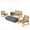 Gray/Natural, variant on Danelle Outdoor 5 Piece Wood and Wicker Chat Set with Fire Pit, Gray and Dark Gray