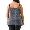 thumbnail image 3 of Agnes Orinda Women's Plus Size Sequin Sparkle Glitter Cami Sleeveless Gradient Party Camisole Tank Top 2X Silver, 3 of 6