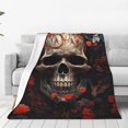 thumbnail image 1 of Balery Vintage Butterfly Flower Skull Manta de Felpa Suave y Acogedora – Cobija de Franela Aterciopelada para Cama, Lavable y Cálida para Sofá, Mascotas, Transpirable-60"x50", 1 of 7