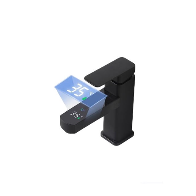 Moyic Grifo de lavabo Digital, grifo de temperatura del agua táctil, válvula mezcladora de lavabo, accesorios para grifos, baño, ducha, cocina Accesorios de baño negro normal Moyic HA068170-01