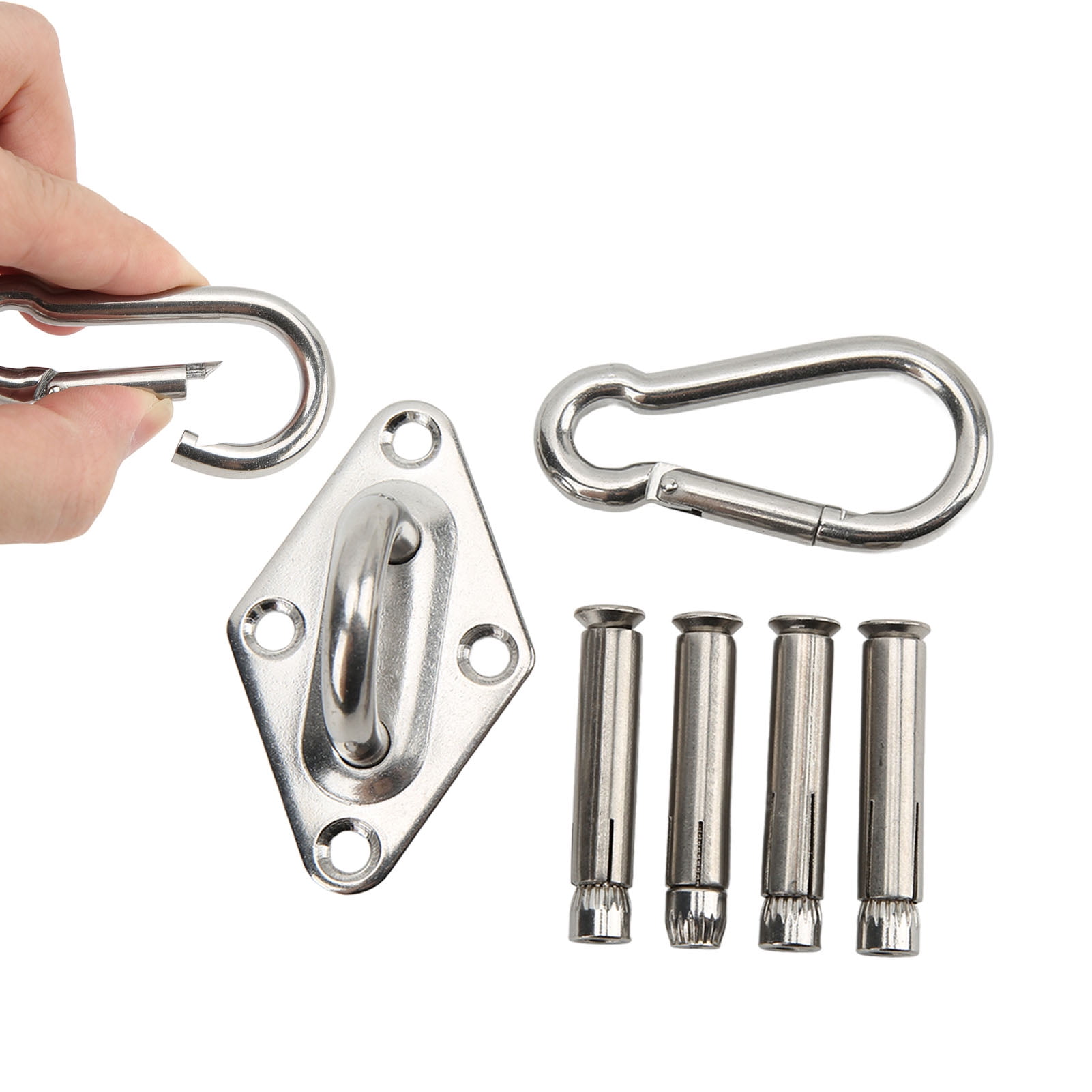 Hammock Hanging Kit, Heavy Duty Wall Ceiling Mount Hammock Hooks Carabiners Set With Buckle For