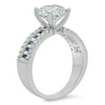 thumbnail image 2 of Dazzlingrock Collection 5.80 Carat (ctw) 10K Blue Sapphire & White Cubic Zirconia CZ Engagement Ring, White Gold, Size 5, 2 of 6