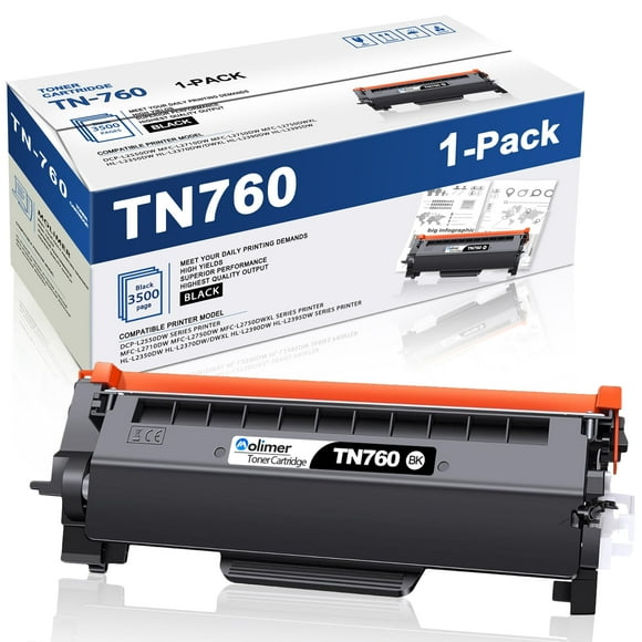 TN 760 TN-760 TN760 Toner Cartridge TN760 Black High Yield Compatible for Brother TN760 Toner Cartridge HL-L2370DWXL DCP-L2550DW MFC-L2690DW Printer