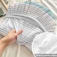 thumbnail image 4 of King Size Fitted Sheet Set - Teal Aqua Stripes 3 Piece Bedding Sets 16" Deep Pocket Fitted Sheet with 2 Pillowcases, Minimalist Abstract Vertical Lines Brushed Microfiber Hotel Luxury Bed Sheets, 4 of 9