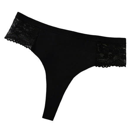 OJSFQUFP Compression Underwear for Women Black Women s Lace Briefs Ladies Comfortable Cotton Crotch Seamless Ice Silk Panties Air Feeling Panties L