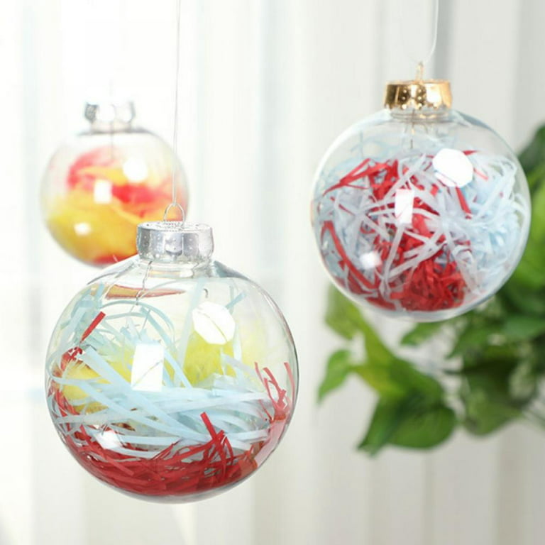 Clear Plastic Ornaments for DIY Arts and Crafts, Fillable Decorations (3.15  In, 24 Pack)