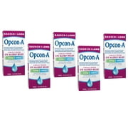 Opcon-A Allergy Eye Drops by Bausch + Lomb, for Itch and Redness Relief, Red and Itchy Eyes Antihistamine Eye Drop, Clinically Proven Treatment, 0.5 Fl Oz - 5 Pack