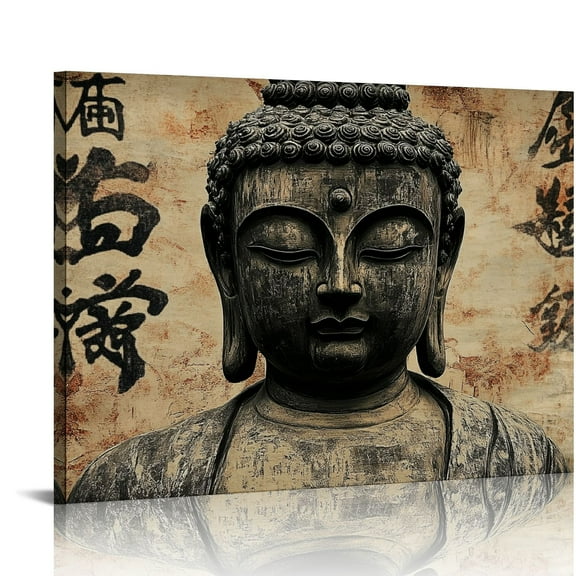 Buddha with Single Unframed Canvas Print 16x20 Inches - Living Room Bedroom Wall Art Decor - Modern Historical Art Print