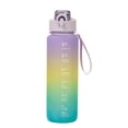 thumbnail image 3 of AuroraX Sports Water Bottle with Motivational Marker for Weight Loss,Plastic 32 oz Cups with Chug Cap,Leakproof Carry Handle Locking Water Cup(Purple), 3 of 4
