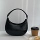 thumbnail image 5 of Bolso de media luna para mujer, bolso informal de PU para axila, bolso con cremallera Retro para chica, bolso elegante (negro), 5 of 8