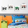 thumbnail image 4 of Monster Truck Wall Decor for Boys Room Cartoon Car Wall Art for Kids Room Nursery Watercolor Garbage Firetruck Ambulance Police Canvas Print Painting Vehicles Picture Artwork Home Decor 16x16 4P, 4 of 5