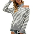 thumbnail image 1 of Hauts pour Femmes Manches Longues Col Rond Chandail Récréatif Tricoté Chandail Manches Longues, 1 of 7