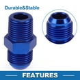 thumbnail image 4 of Unique Bargains Male Flare Reducer Hose Fitting Adapter TF-AN10-1/2 NPT Fuel Line Connector Aluminum Blue, 4 of 6