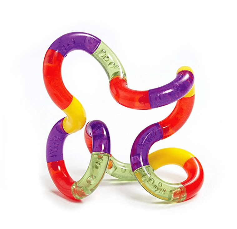 Tangle Jr. Classic Sensory Fidget Toy, Set of 3,  Purple Green, Pink Blue, White Blue