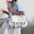 thumbnail image 2 of Leodye 1PCS Large Capacity Messenger Bag Simple Versatile Shoulder Crossbody Bag for School Daily Book Stationery Carrying -13.78x10.24x4.72in, 2 of 9
