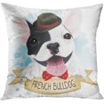 thumbnail image 4 of Set of 4 Throw Pillow Cover 20x20 Inch Cute French Bulldog Home Decor Pillowcase Square Cushion Cover for Sofa Bed Couch, 4 of 5