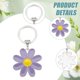 thumbnail image 4 of 6 llaveros de margaritas en 3 colores, de aleación esmaltada, con flores, para mujer, con anilla, 4 of 6