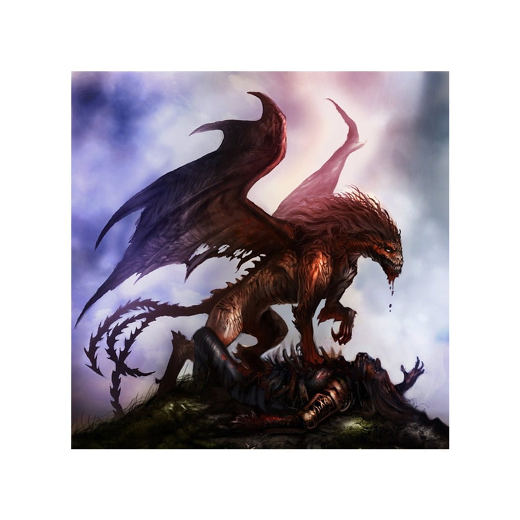 ABIDE 5D DIY Dragon Design Painting Home Decorative Cross Stitch Round