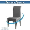 thumbnail image 5 of PU Leather Chair Covers Waterproof Stretch Chair Cover For Dining Room Kitchen Elastic Solid Colour Seat Protector, 5 of 7