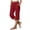Red, variant on Womens Summer Linen Capris Loose Fit Straight Leg Work Pants Pull On Bobo Capri Pants Cropped Casual Lightweight Beach Trousers Pockets with Pockets(Dark Green,M)