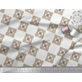 thumbnail image 3 of Soimoi Brown Cotton Voile Fabric Geometric & Floral Block Print Fabric by the Yard 42 Inch Wide, 3 of 3