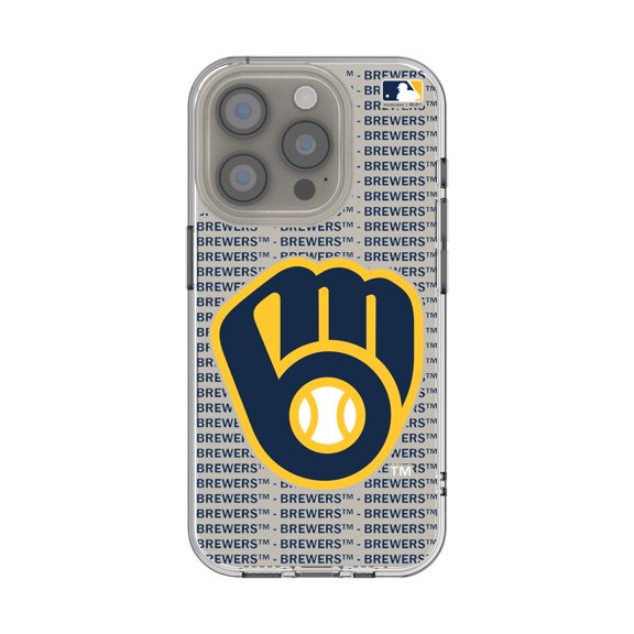 Milwaukee Brewers Text Backdrop Clear iPhone Case