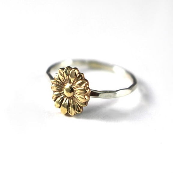 Women's Vintage Sunflower Thai Silver Ring