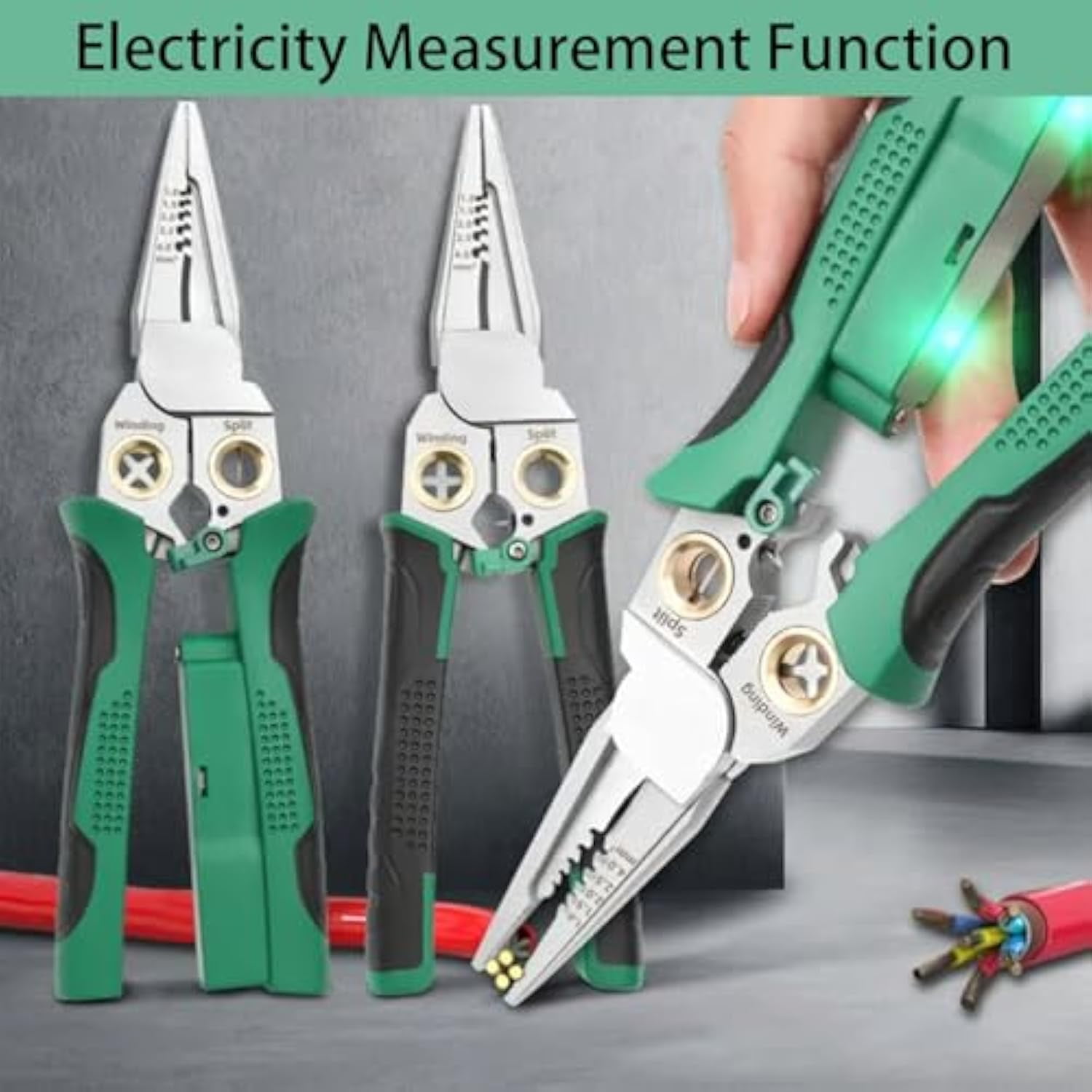 8 in 1 Wire Stripper With Voltage Tester, 2025 Professional Wire Strippers, Cutting and Pulling Wires Cable Scissors, Voltage Tester Pliers, The Ideal Tool for Electricians Enthusiasts (1pcs 8-in-1)