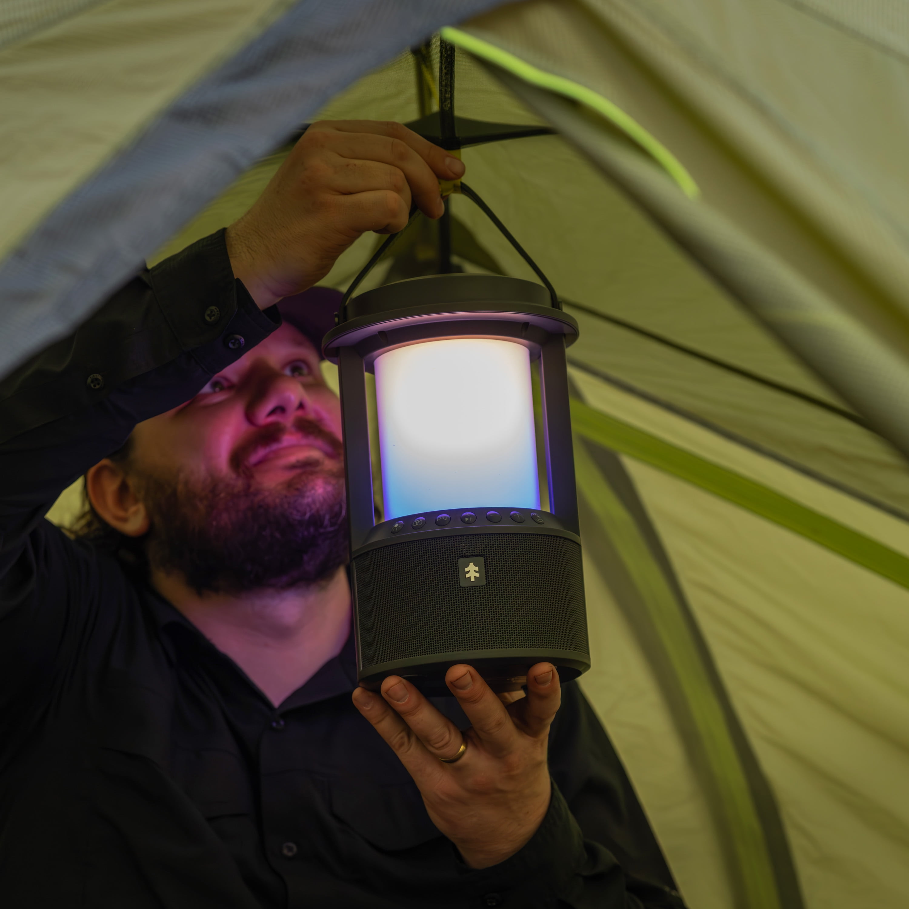 Swiss Tech Smart LED Lantern & Bluetooth Speaker, 2800 Lumen, Rechargeable Outdoor Light