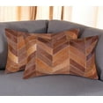 thumbnail image 2 of HomeRoots 544588 12 x 20 in. Tan Chevron Cowhide Lumbar Throw Pillows - Set of 2, 2 of 5