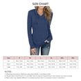 thumbnail image 5 of Jersey de manga larga de poliéster para mujer, camisa ajustada con cremallera en el cuello para otoño invierno, azul oscuro XL, 5 of 5
