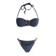 thumbnail image 5 of Trajes de baño para mujer, Trajes de baño para mujer, Traje de baño bikini de tirantes sin espalda de color liso para mujer, Conjunto de bikini con bloques de color y hombros descubiertos, Traje de ba, 5 of 6