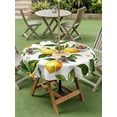 thumbnail image 5 of Outdoor Tablecloth with Umbrella Hole Zipper White Flowers Round Tablecloth 54" Waterproof Outside Table Cloth Countryside Lemon Fruit Garden Patio Table Cover Tablecloths for Picnic Party, 5 of 8