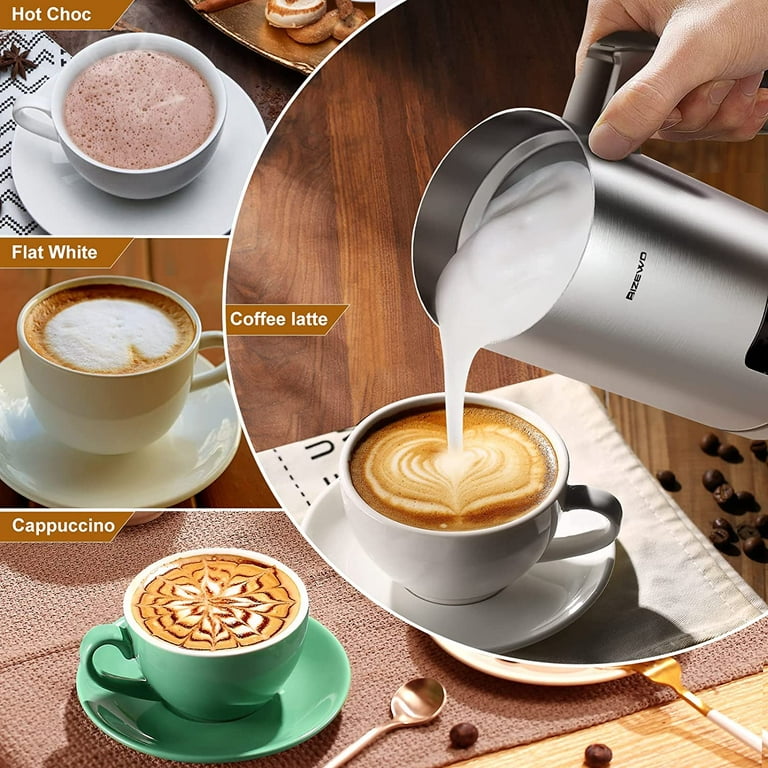 Milk Frother, Electric Milk Warmer with Touch Screen, Hot & Cold