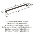 thumbnail image 6 of Amerock Lintel 12-5/8 inch (320mm) Center-to-Center Oil-Rubbed Bronze Cabinet Pull, 6 of 7