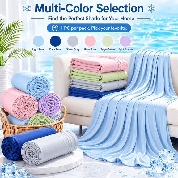 Silky Satin Cooling Blanket — A Lightweight, Breathable, and Ultra-Thin no-Fill Summer Blanket. Crafted for hot Weather. Ideal as a Bed Blanket, Sofa Throw, or nap Blanket(Pink)