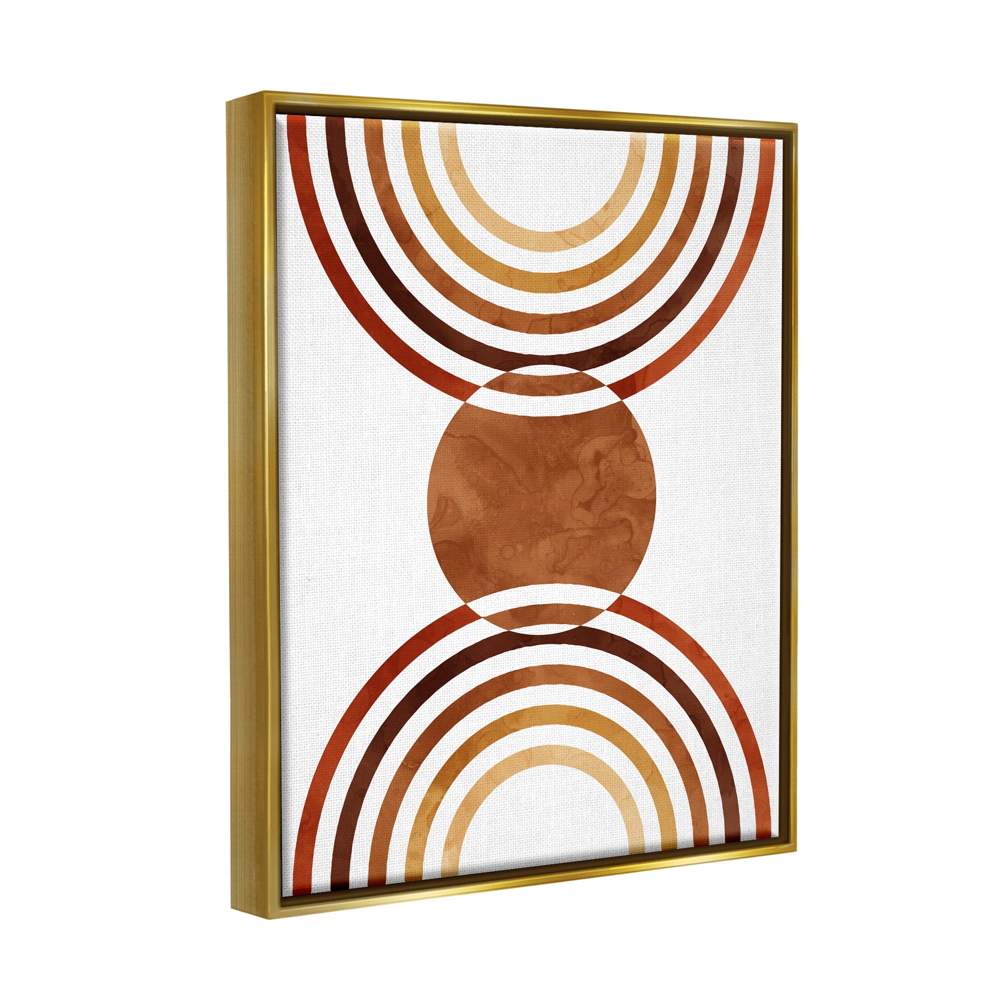 Stupell Industries Boho Earthy Arches Abstract Painting Gold Floater Framed Canvas Art Print Wall Art, 17 x 21