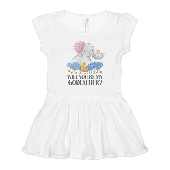 Inktastic Will You Be My Godfather? Elephants Moon and Stars Girls Toddler Dress