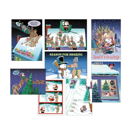 Funny Christmas Card Variety Pack 24 Cards & 25