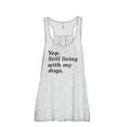 thumbnail image 1 of Yep Still Living With My Dogs Women's Fashion Sleeveless Flowy Racerback Workout Yoga Tank Top Sport Grey Medium, 1 of 3
