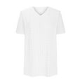 thumbnail image 5 of pstuiky Workout Tops for Women, Women's Large Size V-neck Solid Color Short Sleeve T-Shirt Loose Top Work Shirts for Women Women Tshirt Graphics Hot Prices Oversized Blouses, 5 of 7