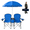 Blue, variant on Techfaith Blue Double Camping Chair with Umbrella - Foldable Portable Picnic Bench Chairs Set with Cooler Bag, Carrying Case for Beach, Outdoor, Backpacking