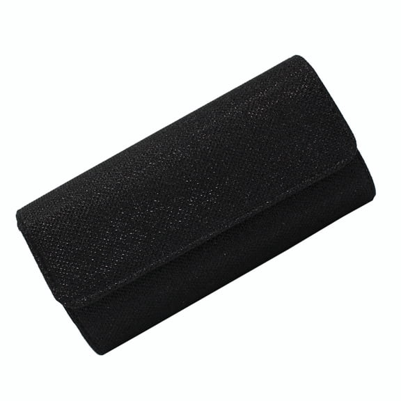 FRCOLOR Evening Clutch Dazzling Hard Case Flap Clutch Purses Handbag For Wedding And Party (Black)