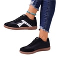 thumbnail image 3 of LTTVQM Women's Retro Sneakers Classic Casual Wide Width Running Workout Shoes Trendy Comfortable Non Slip Tennis Walking Footwear Black 36(US-5.5), 3 of 5
