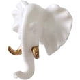 thumbnail image 1 of Gancho con forma de animal, ganchos para abrigos, llavero de pared, exquisito gancho decorativo para ropa, sombreros, batas de baño, toallas (tamaño: elefante, color: oro blanco), 1 of 4