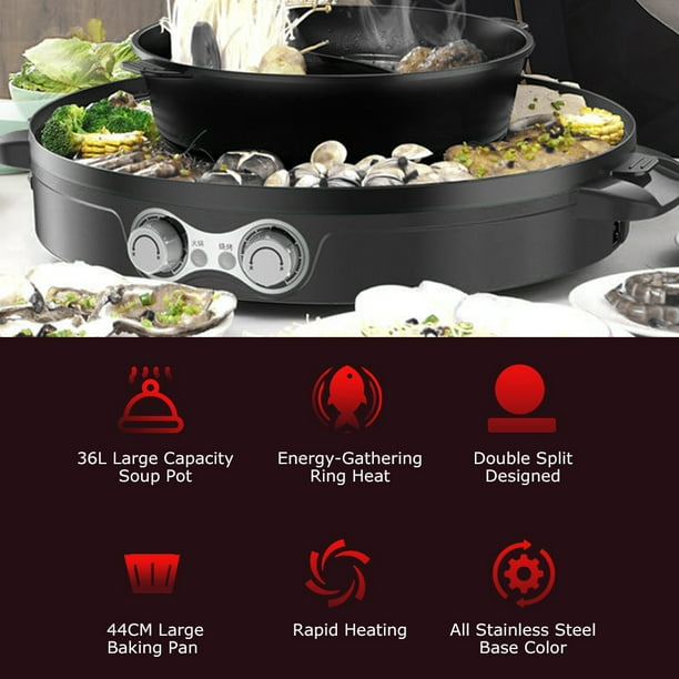 Starfrit The Rock Marmite électrique hot-pot avec diviseur Capacité de 3L /  3.2 Qt 