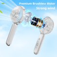 thumbnail image 3 of Portable Mini Fan Portable Handheld Fan with Led Light Usb Rechargeable Mini Fan 3 Speeds Brushless Motor Quiet Design for Travel Office Outdoor Use, 3 of 8