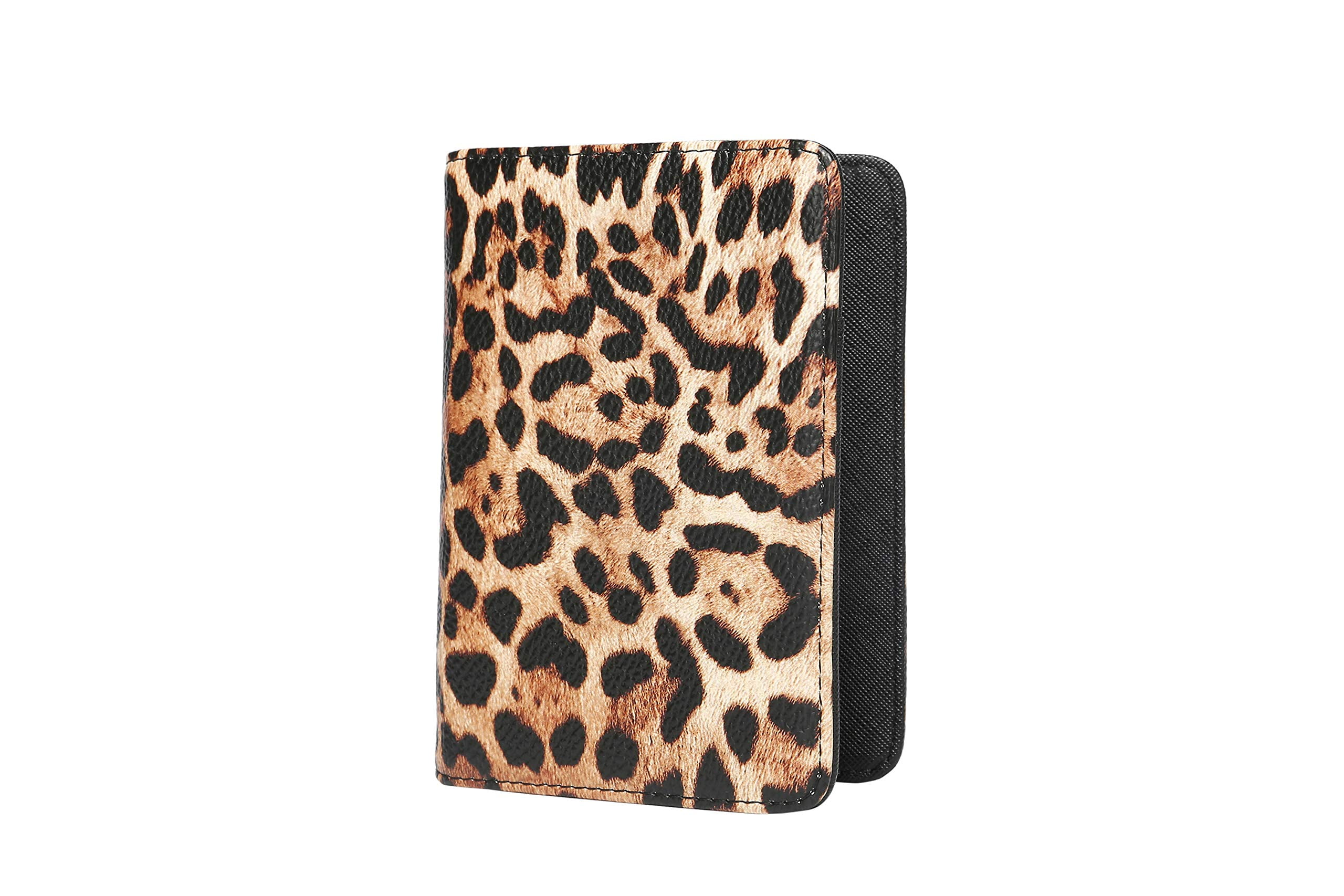Daisy Rose Luxury Passport Holder Cover Case | PU Vegan Leather RFID Travel  Organizer Card Holder - Leopard