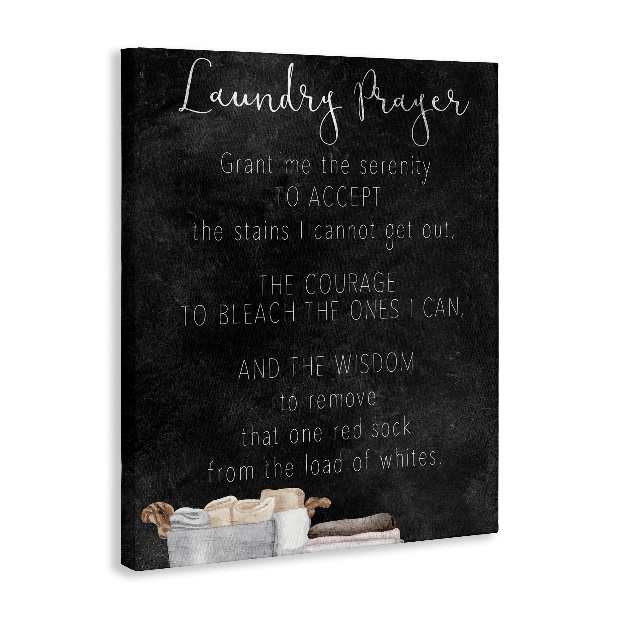Accept The Stains Laundry Prayer Canvas Wall Art, design by Kim Allen
